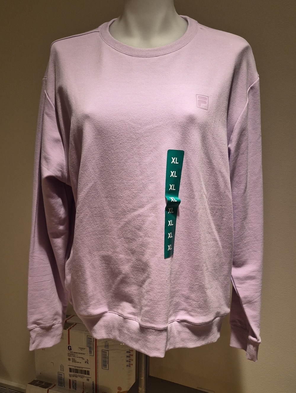 Fila Crewneck Sweatshirt in Light Purple/lavender, Size XL, NWT
